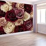Fototapete Fotografie Rosenmuster 450 x 280 cm– Vlies Tapete, Fototapeten, Wandtapete mit 3D-Effekt, Moderne Lila Tapete für Wohnzimmer und Schlafzimmer
