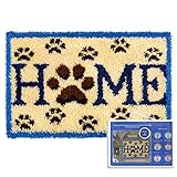 ROCKY&CHAO Knüpfteppich Zum Selber knüpfen, Knüpfsets Latch Hook Kit Selbst Knüpfen Set für Kinder und Erwachsene (home) 60 * 40cm
