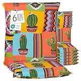 Beo® Turin Niederlehner Gartenstuhlauflagen | 6er Set | Waschbar, Atmungsaktiv, UV-beständig | Öko-Tex Standard | Extra Dicke Sitzkissen Outdoor | Made in EU | 98x46 cm