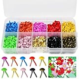 Zuxbolf 1000 Stück Musterbeutelklammern Metall Mini Bunte Brads 4.5 * 8mm Rundkopfklammern Briefklammern Bastelklammern Scrapbooking Brads für Schule Büro Papier Briefklammern Basteln DIY Handwerk