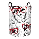 Großer Wäschekorb mit Griffen – Affe, Baby, Kinder, schmutzige Kleidung, Wäschekorb