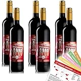 6 Flaschen Rotwein Imiglikos rot - lieblich + VINOX Weinkarten mit Tipps vom Sommelier (6x0,75 l)