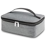 Hemiks Kühltasche Klein, 4L Tragbar Lunchtasche Praktische Lunchbag für Lunchbox Geschirr Männer Frauen Kinder Schule Büro Picknick Reise, Grau