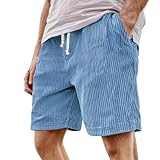 Shorts Herren, Surf Shorts Herren, Kurze Hosen Cord Cordhose Sommerhose Hose Jorts Short Arbeitshose Jogginghose Sport Leicht Sommer Cargo Stretch Outdoor Baggy Männer Casual, Blau, L