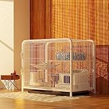 Katzenkäfig - Indoor Doppeltür-Design mit Dachfenster und Tor, obere Ablage, leicht zu reinigende Schale, verstärktes Stoßstangenschloss für Haustiere