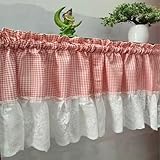 RobustWeg Vintage Bistrogardine Kurz,CáFe Kurzvorhang,Kurze Scheibengardine Vintage,Kurzgardine Landhausstil Vintage,Landhausstil,Staubdicht,Beschattung Und BelüFtung,FüR KüChen Schrank