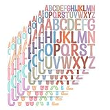 Prasacco 416 Stück/8 Blatt Buchstaben Aufkleber, Selbstklebend Bunte Buchstaben Aufkleber 2 Größen Vinyl Klebebuchstaben Sticker für Scrapbooking, Grußkarten, Briefkästen, Poster, DIY-Kunstherstellung