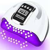280W Nageltrockner,UV LED Nagel Lampe für Nägel,Professionelle Gel UV LED Nagellampe mit 4 Timer/Smart Sensor LCD Display Touchscreen,Aushärtungswerkzeug für Finger/Zehennagel Gel