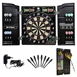Elektronische Dartscheibe London 1-16 Spieler 27 Dartspiele Kabinett Dartschrank inkl. Dart-Set Champion mit Kunststoff Box