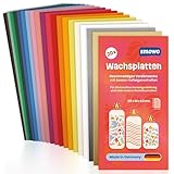 Smowo® 20 Wachsplatten 135x60mm zum Verzieren und Gestalten von Kerzen - Ideal für Kommunion, Taufe und Basteln - Kerzenwachs Platten Set für DIY Kerzenkunst