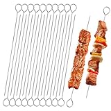 Edelstahl-Metallspieße, 30 cm, für Ofen, Grill, Kabob, Rotisserie, Fleisch, Gemüse, 30 Stück
