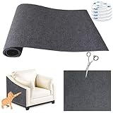 Selbstklebend kratzmatte Katze, DIY Kratzbrett, Kratzschutz Sofa Katze Ideal für kratzteppich, Kratzwand 200x40cm (dunkelgrau)