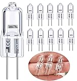 Vinaco G4 12V 20W Halogen Glühbirne, 10er Pack G4 Halogen 20W Leuchtmittel Dimmbar Warmweiß 2800K, Lange Lebensdauer Halogenlampen G 4 20 Watt für Unterschrank-Puckleuchte, Kronleuchter.
