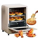 UioQrintan 15-l-Mini-Heißluftfritteuse für die Arbeitsplatte, elektrischer Multifunktionsofen für den Haushalt mit Einstellbarer Temperatur und Timer, Heißluftfritteuse-Toaster-Ofen-Kombination