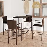 GCHDHAPB Home-Outdoor Gartenmöbel-Set, 5-teilig, Polyrattan, Braun