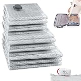 Vakuum-Aufbewahrungsbeutel für Reisen mit wiederaufladbarer Luftpumpe, Handgepäckgröße, Vakuumbeutel für Gepäck und Koffer, platzsparende Verpackung für Kleidung und Kleidung, Reisen (9 Stück)