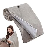 Tragbare Überwürfe, bequeme Schoßdecke, Überwurf, USB-Steckdecke, 150 x 78 cm, waschbar, tragbarer Schal, faltbare Heizdecke, 3 verstellbare Wärmedecke, gemütliche, warme Schoßdecke, dicke Decke
