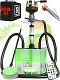 M. ROSENFELD Shisha Set Komplett To Go mit Tasche & Premium Zubehör – Kopf Set mit HMD, Mundstück, Aluminium Tauchrohr, Diffusor & Acryl Bowl
