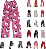 Pyjama Hose Damen Schlafanzug Hosen Lang Flanell Schlafhose Weich Kawaii Pyjamas Anime Bequeme Schlafanzughose Kinder Mädchen Cartoon Kuschelhose Frauen Flauschig Herbst-Winter Home Casual Schlaf Pant