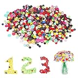 1200 Stück Bunte Knöpfe zum Basteln, 2/4 Löcher Runde Harz Bastel Bastelknöpfe Gemischte Größen Farben für DIY Basteln Nähen Scrapbooking Painting Geschenk Deko(9mm-14mm)