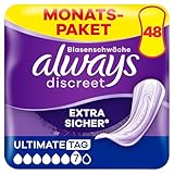 Always Discreet Inkontinenzeinlagen für Frauen Ultimate Tag 48 Stück Extra Sicher und Diskret