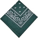 Bandana Halstuch Biker 1er 3er 6er 12er Pack Nikki Tuch Schal Paisley Kopftuch 100% Baumwolle 25 Farben (1er, Flaschengrün)