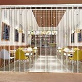 LNNW PVC Streifenvorhang Grüner transparenter Kälteschutz-Wärmeisolations-Türvorhang, Dicke 2 mm, for Restaurant-Bekleidungsgeschäft Für Lager Garagentor Gefrierschrank Eingang(1.2x2.2m/47.24x86.61in)