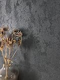 Newroom Tapete grundfarbe Vliestapete Beton-Optik - Betonwand Modern Dunkelgrau Metallic Putz Metallic Glamour inkl. Tapezier-Ratgeber