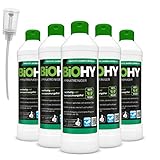 BiOHY Laminatreiniger (6 x 500ml) + Dosierer | Laminatpflege auf speziell abgestimmter Tensidkombination | reinigt gründlich, schonend & reduziert Wiederverschmutzung