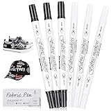 6 Stück Textilstifte,Weiß Und Schwarz Dual Tip Textilmarker Textilstift, Waschfest Textilmarker ,Für T-Shirts,Stofftaschen Und Andere Textilien -Für Kinder Erwachsene Textilstifte Waschmaschinenfest