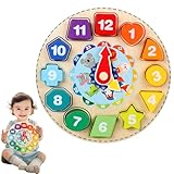 Generisch Holzform -Sortieruhr, Lehre Uhr - Formpassungsrätsel | Frühe Bildungsaktivität für Mädchen im Alter von 3+, Kindergartenaktivität