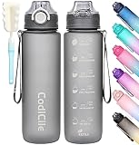 CodiCile Sport Trinkflasche 1L, BPA freie Tritan Wasserflasche mit Verschlussdeckel und auslaufsicher, geeignet für Fitnessstudio, Schule, Radfahren, Outdoor, Sport, Fitness und Büro.