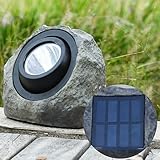 Advokingtap Solar-Steinleuchten im Freien, IP65 wasserdichte solarbetriebene Gartenleuchten, dekorative LED-Landschaftsbeleuchtung für Terrasse, Hof, Weg
