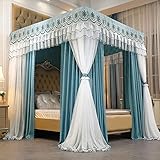 Betthimmel-Netz, doppellagig, Prinzessinnen-Vorhänge für Mädchen mit Rahmen, elegante Bettvorhänge für traumhafte Schlafzimmerdekoration