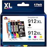 Clorisun 912XL Multipack Kompatibel für HP 912 Druckerpatronen HP 912XL Multipack für HP OfficeJet Pro 8022 Patronen HP Officejet Pro 8022e 8024e 8020e 8025e,8010(Schwarz,Magenta,Gelb,Cyan,4pack)
