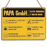 BETESSIN Papa Geschenk Geburtstag - Papa Schild aus Holz - Geburtstagsgeschenk für Papa - Lustige Geschenke für Papa zum Geburtstag und Weihnachten - Vater Geschenk Geburtstag