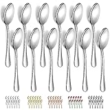 Evanda Suppenlöffel Set 12er 18.5cm, Edelstahl Besteck Löffel, Dessertlöffel, Tafellöffel, Esslöffel, leicht zu reinigen, spülmaschinenfest