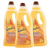 3 x Emulsio Raviva Parkettreiniger für Parkett und Laminat mit Arganöl, 3 Flaschen zu je 750 ml