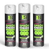 Spraytive 3 x 500ml Sprühkreide neon-pink - Abwaschbare leuchtende Kreidefarbe, Outdoor Kreidespray, Bodenmarkierung, Temporäres Markierungsspray, Farbspray für Asphalt, Gras, Beton