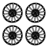 XTevu Radkappen, 13-Zoll-Radkappen, Radkappen-Set, 4 Stück, schwarz-weiße Felgenabdeckungen zum Aufstecken für 13-Zoll-Stahlfelgen für PKW, LKW,