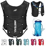 ONETOALL Laufweste Damen mit 2L Trinkblase, Leichter Trinkrucksack Laufen Herren 6L, Running Vest Laufrucksack Reflektierend für Jogging, Trailrunning, Fahrrad, Marathon, Motorrad, nur 150g