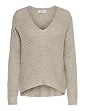JdY Damen Jdynew Megan L/S Knt Noos Strickpullover, Cement/Detail:w. Black Ply, L EU