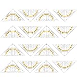 16 Stück Geometrie Dreieck Lineal Set, 15.7cm Geodreieck Geodreieck aus Kunststoff Zeichendreieck Winkelmesser Set Plastik Geometriedreieck, Geeignet für Studenten Büro Designer Malerei ﻿