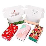 Geschenkkarton mit deckel für Weihnachten 25Stück 205 * 100 * 50MM Geschenkbox set Versandkarton Geschenkverpackung Verpackung für Geschenke Party im Weihnachten Neujahr TONESPAC