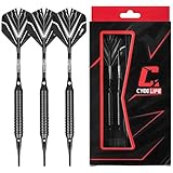 CyeeLife Brass Soft Darts Set mit Kunststoff-Spitze | 3 Dartpfeile mit 6 Schäften & 6 Flights & 30 Spitzen & 2 Flights Protector & Dart Case | Dartpfeile mit kunststoffspitze | Profi Soft Dartpfeile