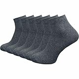 Herren Quarter Socken aus 100% reiner Baumwolle (6 Paar | 10 Paar) | kurze & dünne Füßlinge | ohne drückende Naht über den Zehen (DE/NL/SE/PL, Numerisch, 39, 42, Regular, Regular, grau | 6 Paar)