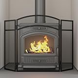 Kingson Schwarzer Kaminschutz, 96,5 x 61 cm, Sicherheits-Feuerschutz für Holzbrenner, Holzbrenner und offenes Feuer für die Sicherheit von Babys und Haustieren