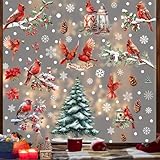 110 Stk Fensterbilder Weihnachten Selbstklebend,Weiß Fensterdeko Weihnachten Wiederverwendbar Fensterbilder Weihnachten Selbstklebend Weihnachtsfensterbilder Doppelseitig Fenstersticker