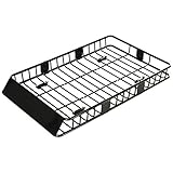 HOMCOM Dachgepäckträger Auto Dachkorb aus Metall Gepäckträger Dachträger Tragfähigkeit von 100 kg Gepäckkorb für Universalmodelle 162x99x16cm Schwarz