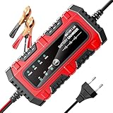 Ladegerät für Autos und Motorräder – Intelligentes Automatik 6 V/12 V 1,5 A | Ladeerhaltungsgerät mit Reparaturmodus | Tragbares Batterieladegerät für Autos, Motorräder, Boote, LKW, AGM